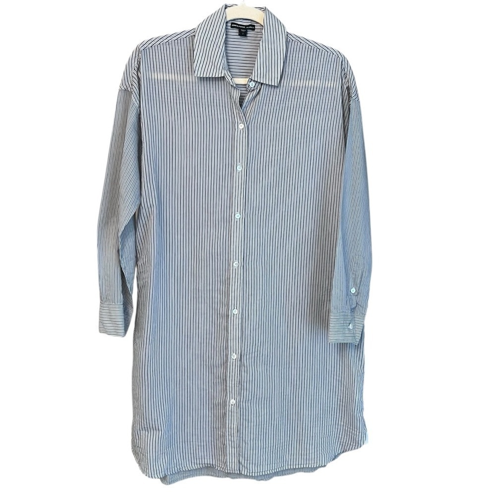James Perse Los Angeles Shirt Dress Grey Stripe 1 Small Minimalist Contemporary - Picture 1 of 7